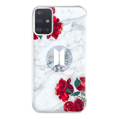 K-Pop Band Logo Marble Roses Phone Case