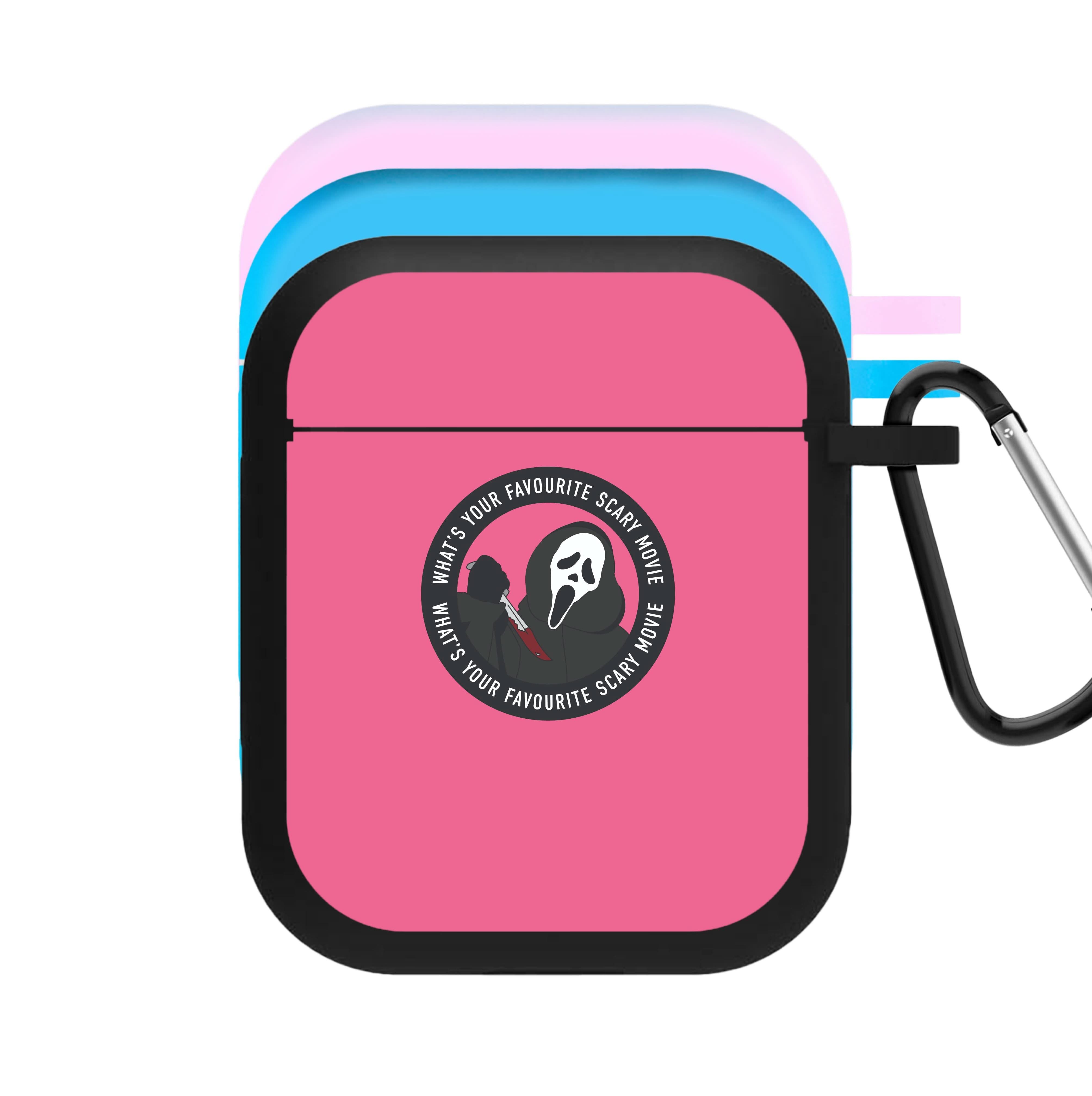 What's Your Favourite Scary Movie Badge AirPods Case