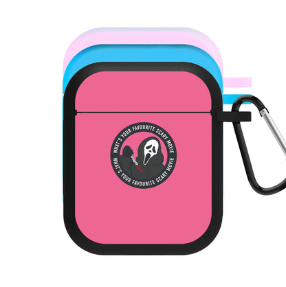 What's Your Favourite Scary Movie Badge AirPods Case