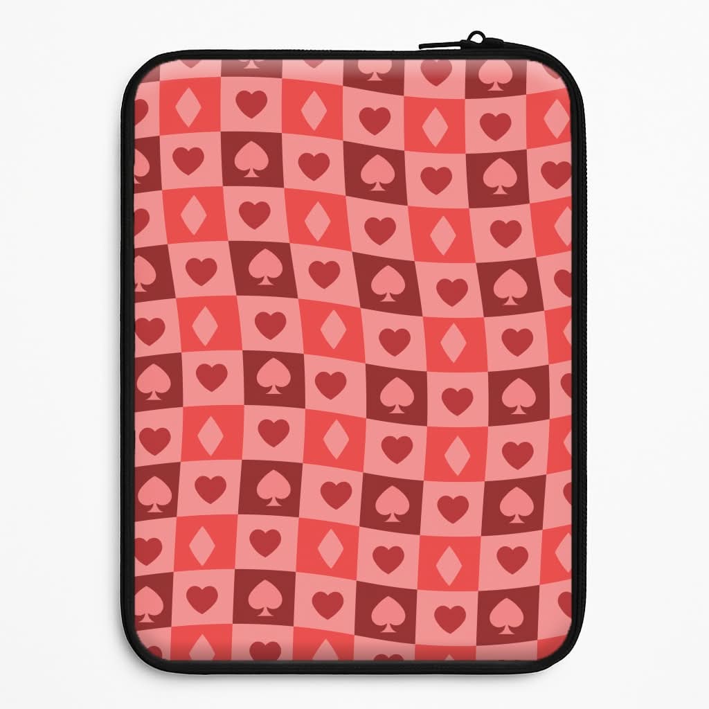 Card Suits Pattern Red Universal Laptop Sleeve