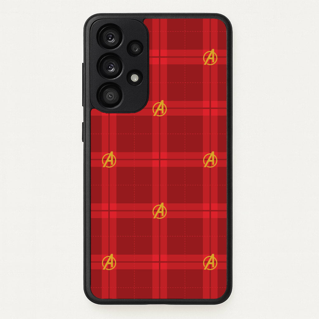 Superhero Team Red Tartan Pattern Galaxy A33 Case