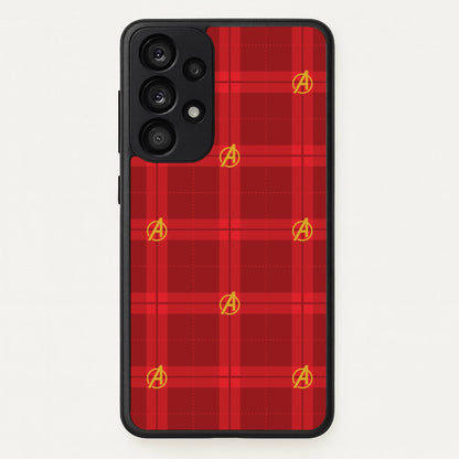 Superhero Team Red Tartan Pattern Galaxy A53 Case