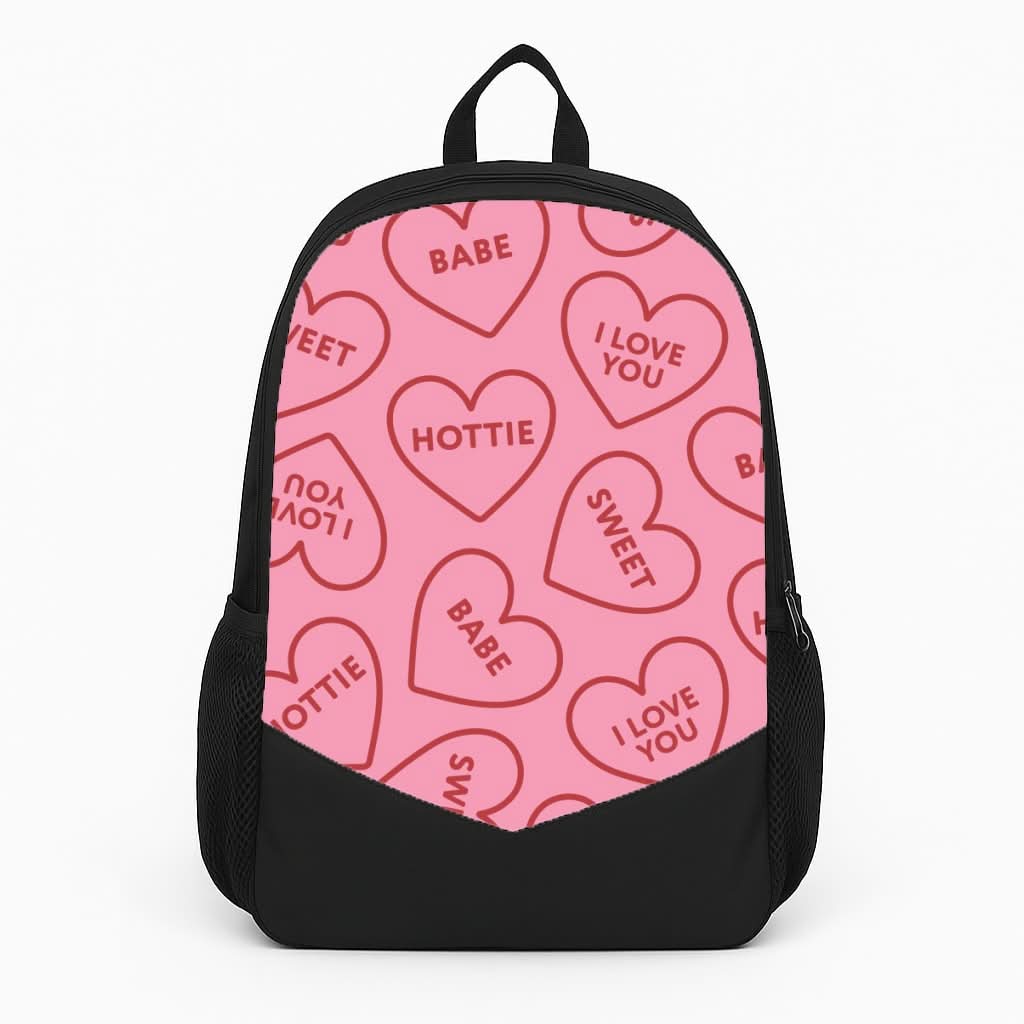 Quote Love Hearts Pattern Backpack