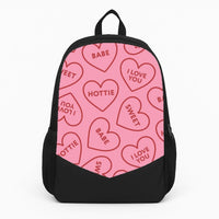 Quote Love Hearts Pattern Backpack