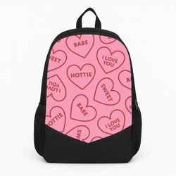 Quote Love Hearts Pattern Backpack