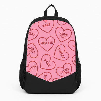 Quote Love Hearts Pattern Backpack