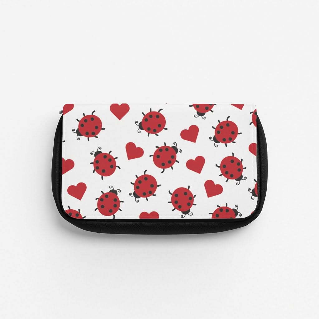 Ladybugs And Hearts Pattern Pencil Case