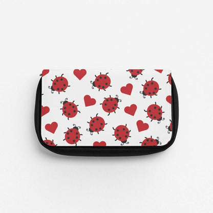 Ladybugs And Hearts Pattern Pencil Case