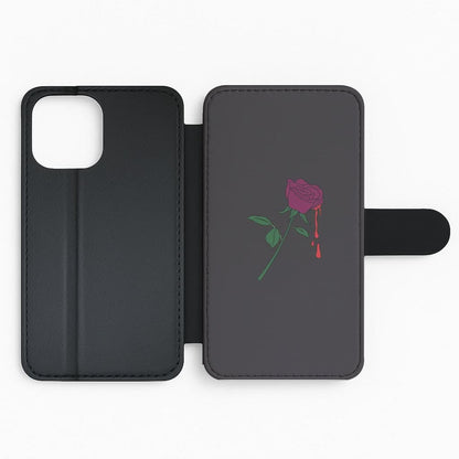 Dark Pink Rose Flip Phone Case