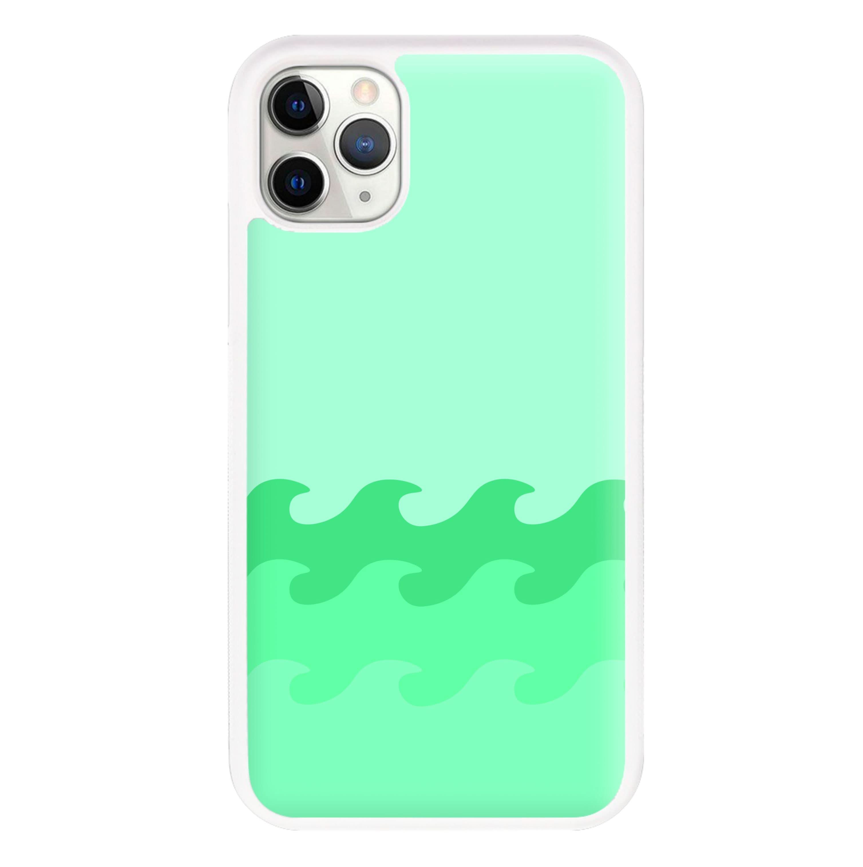 Cyan Beach Waves Pattern Phone Case