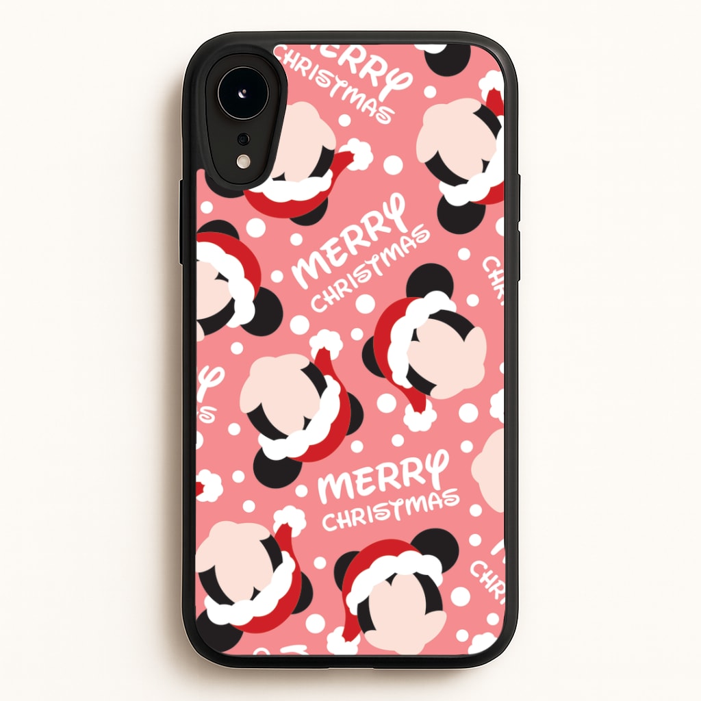 Merry Christmas Cartoon Mouse Pattern iPhone XR Case