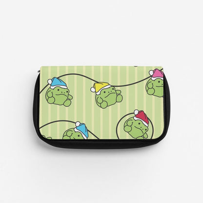 Christmas Frog Plush Fairylights Pattern Pencil Case