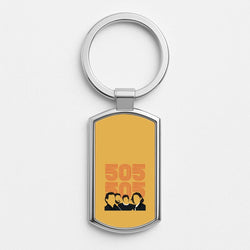 505 Band Members Light Silver Metal Keyring