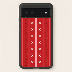 Stripes And Stitches Red Christmas Pattern Google Pixel 6 Case