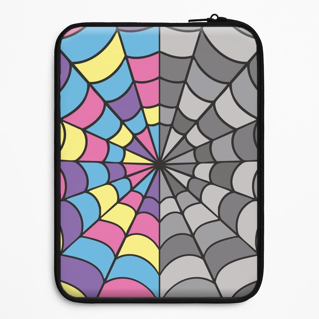 Colourful And Gray Spiderweb Laptop Sleeve
