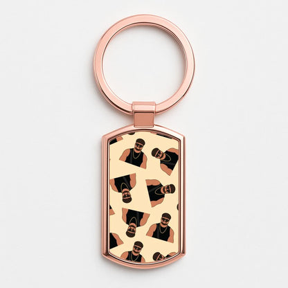 Ibiza Final Boss Pattern Rose Gold Keyring