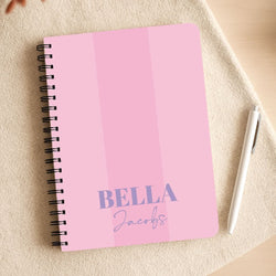 Pink Stripe Personalised Name Notepad
