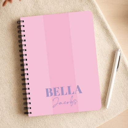 Pink Stripe Personalised Name Notepad