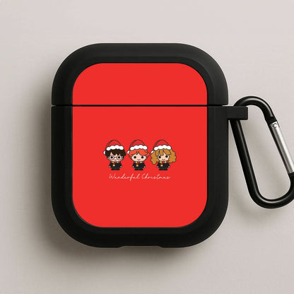 Wizards With Christmas Hats Black AirPods Case