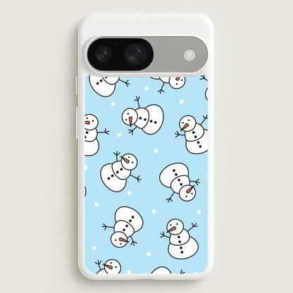 Cartoon Snowmen Pattern Google Pixel 9 / 9 Pro Case