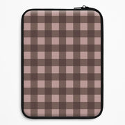 Chocolate Gingham Laptop Sleeve 1