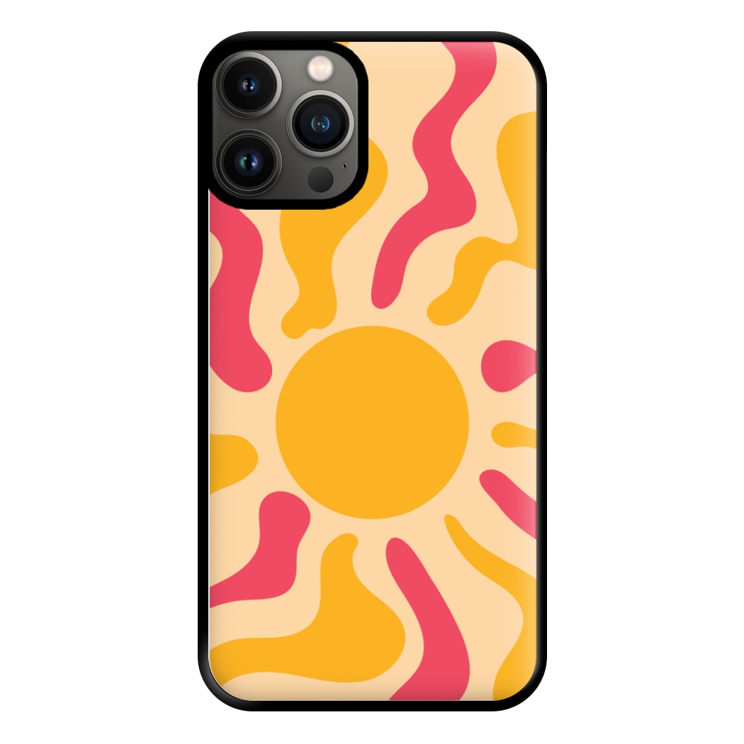 Yellow And Pink Abstract Sun iPhone 13 Pro Max Case