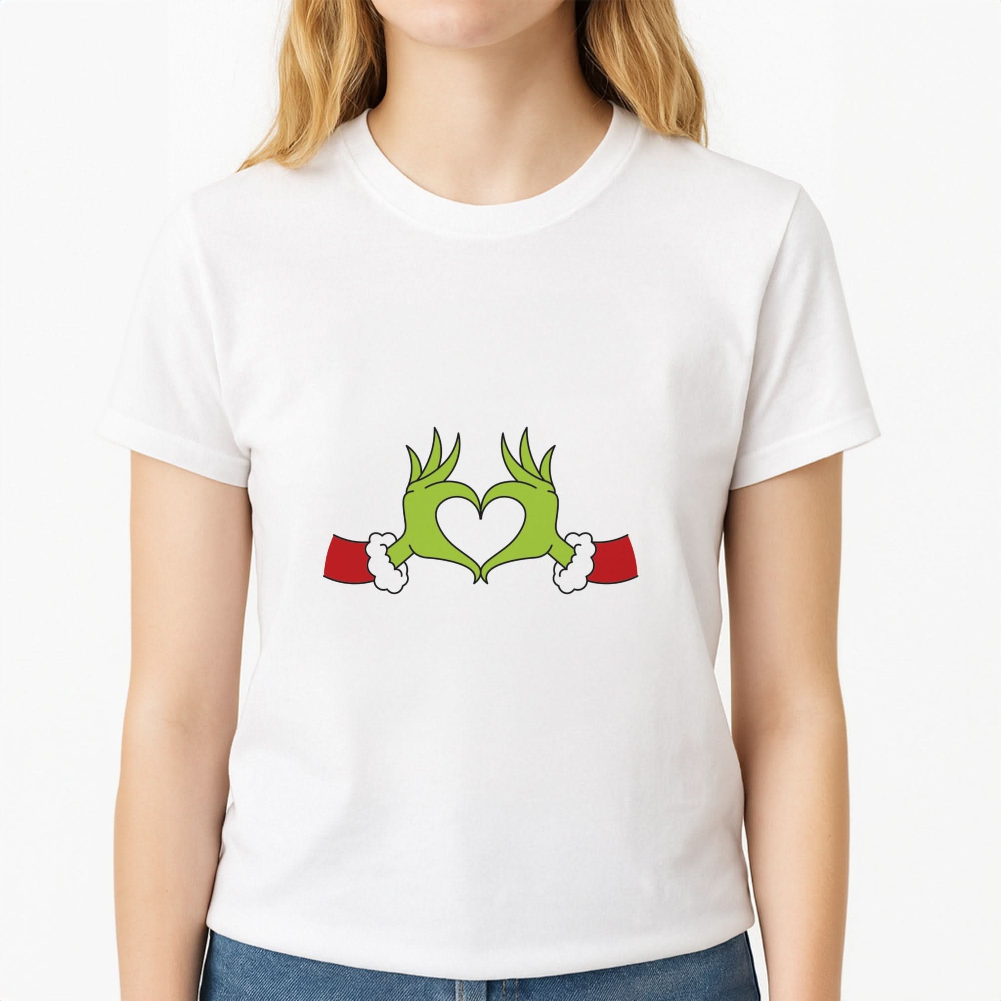 Christmas Green Heart Womens T-Shirt