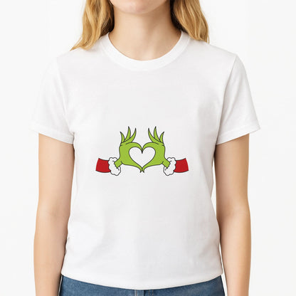 Christmas Green Heart Womens T-Shirt