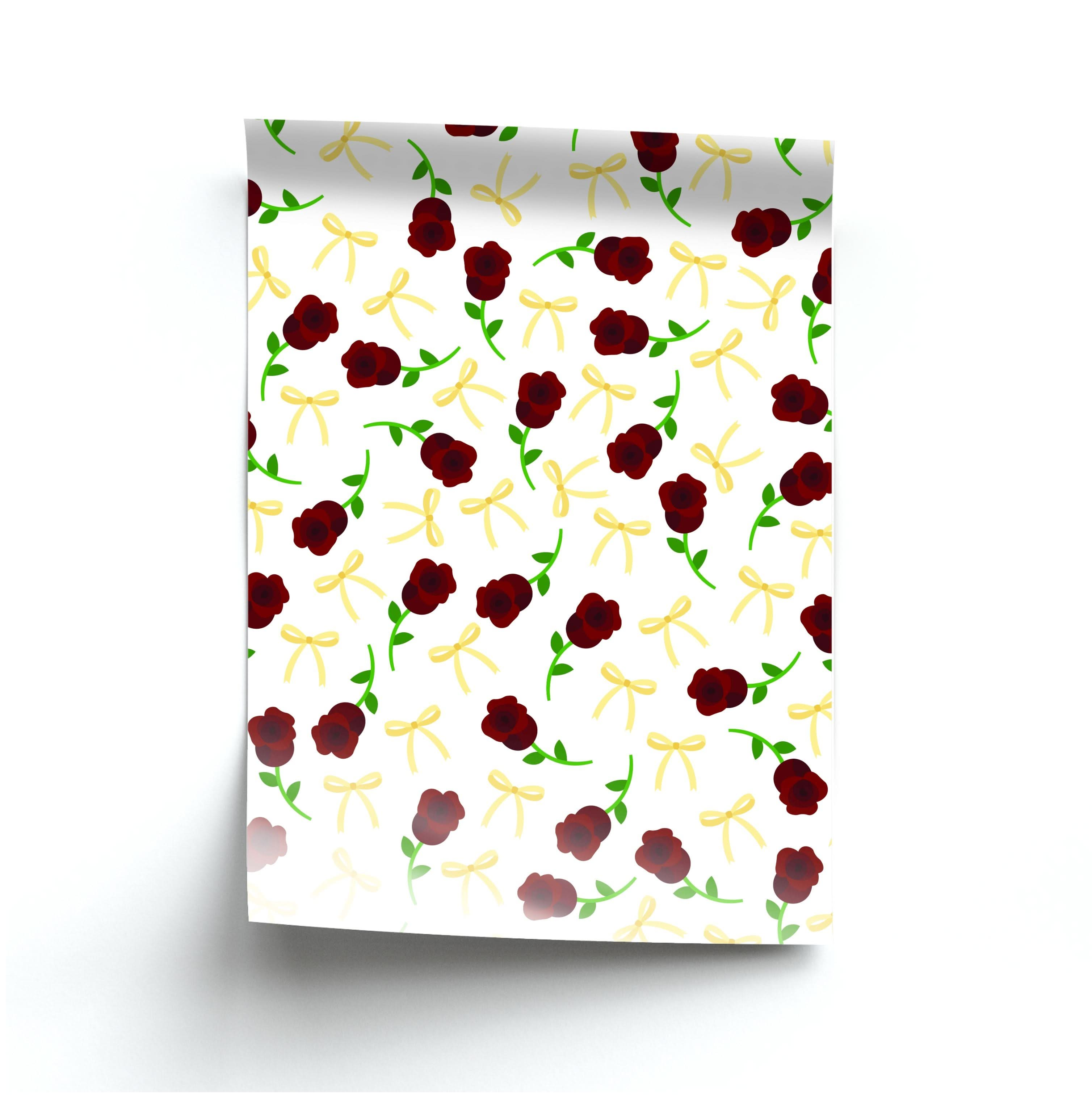 Roses And Bows Pattern Poster