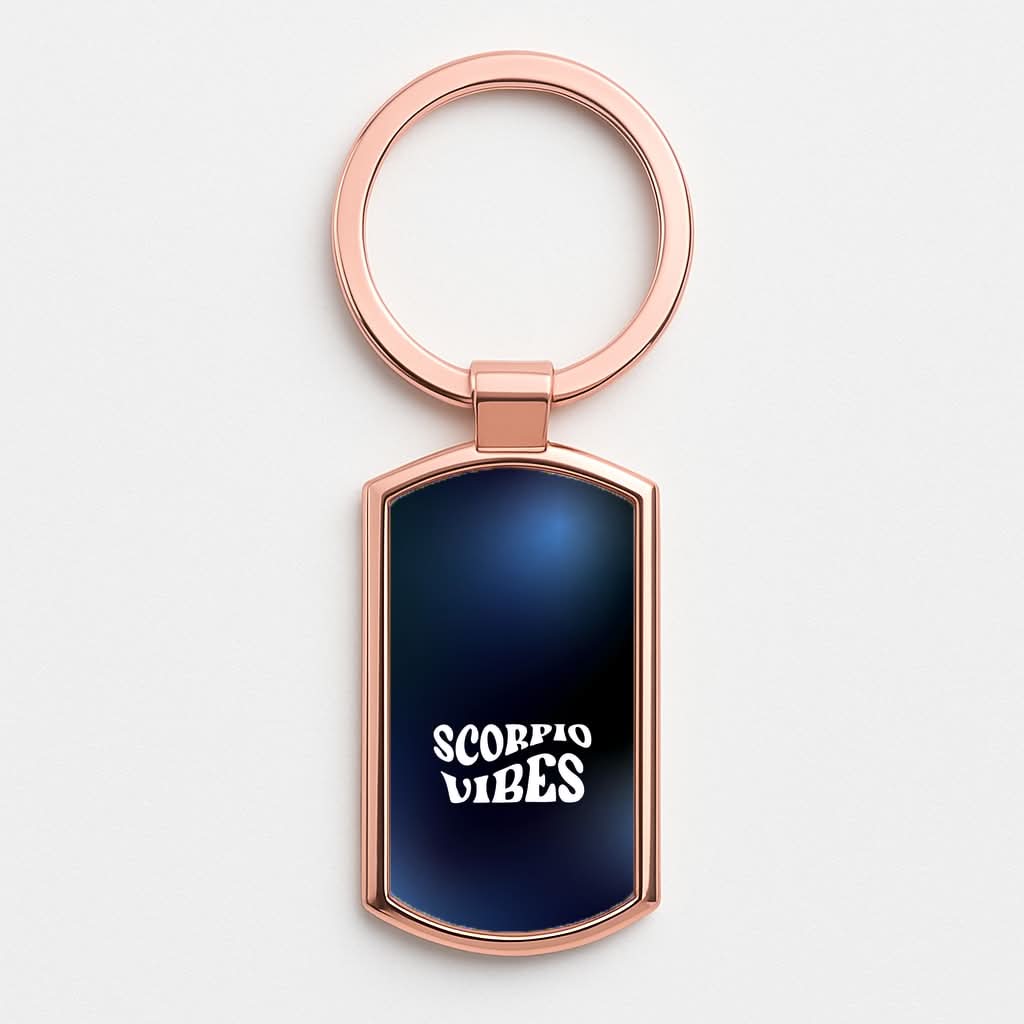 Scorpio Vibes Gradient Zodiac Rose Gold Keyring
