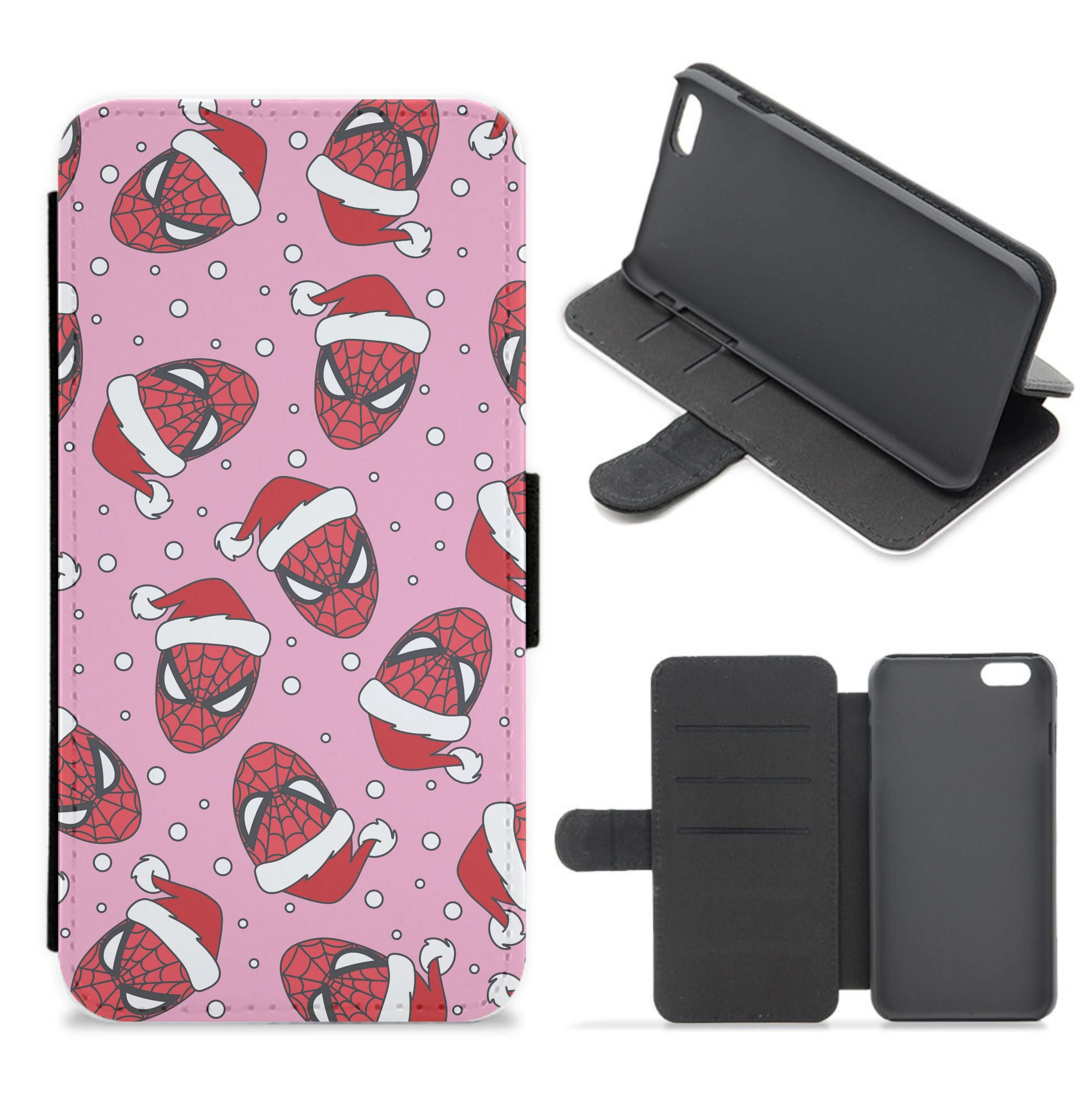 Spider Christmas Pattern Flip / Wallet Phone Case