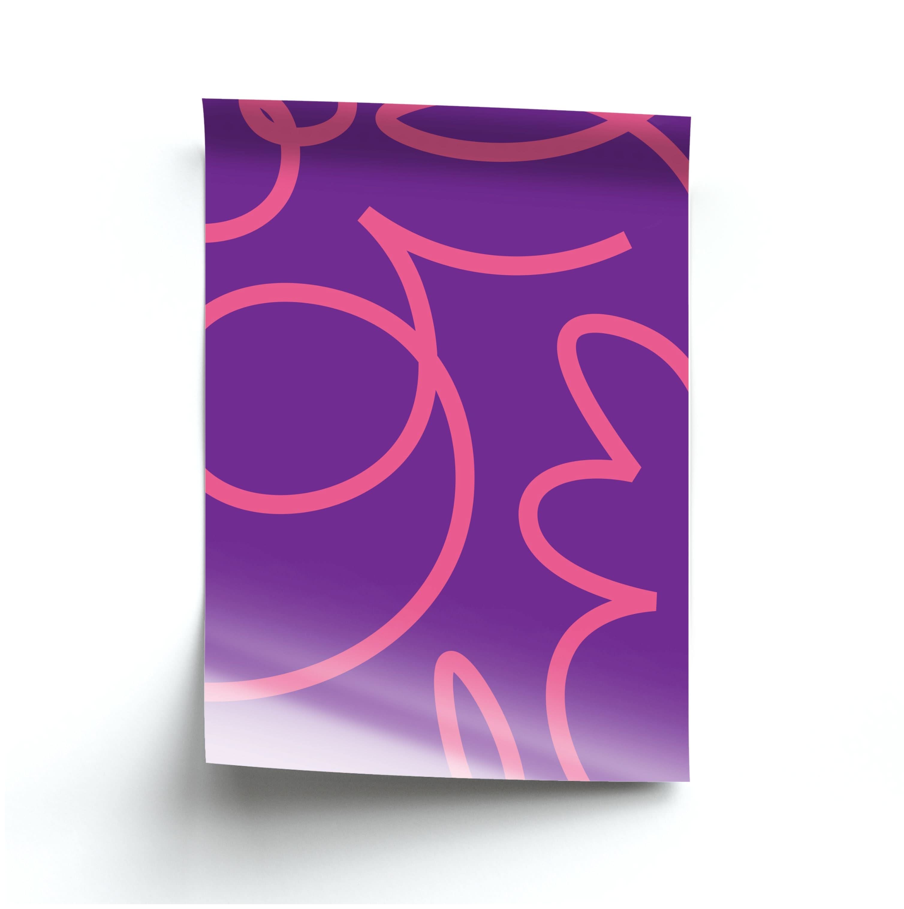 Pink Squiggles Abstract Pattern Poster
