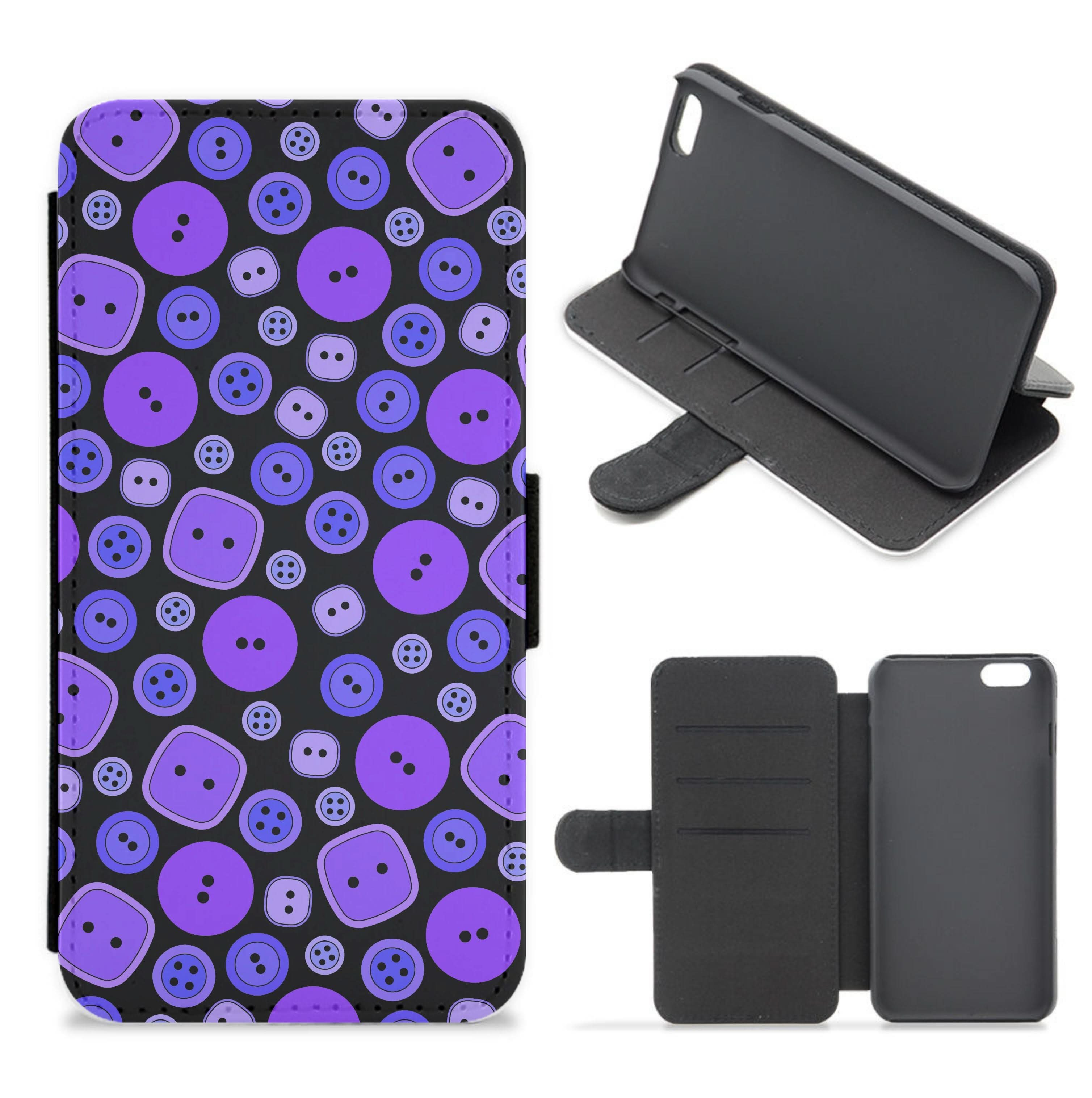 Button Pattern Flip / Wallet Phone Case