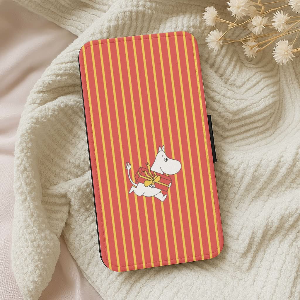 Red Present Moom Leather Phone Case