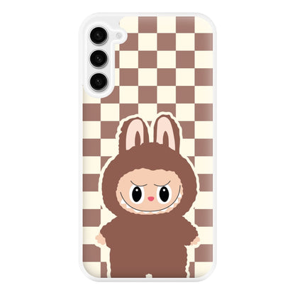 Checkered Cute Brown Monster  Galaxy S23FE Case