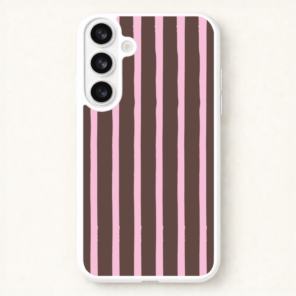 Chocolate & Strawberry Stripes Galaxy S26 Plus Case