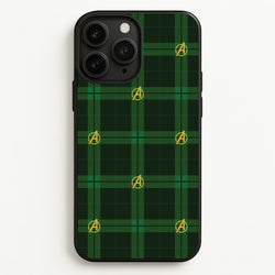 Superhero Team Green Tartan Pattern iPhone 11 Pro Case