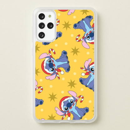 Cute Blue Alien Candycane Christmas Pattern Galaxy S20 Plus Case