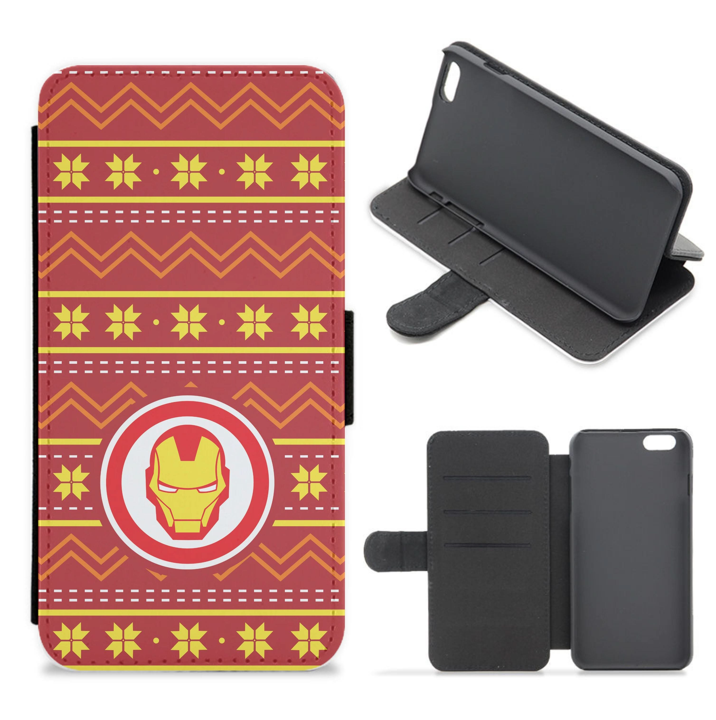 Iron Christmas Pattern Flip / Wallet Phone Case