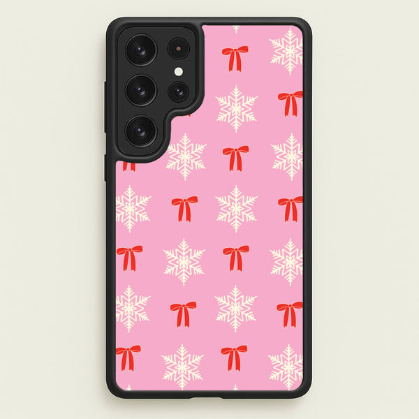 Coquette Bows And Snowflakes Pattern Galaxy S23 Ultra Case