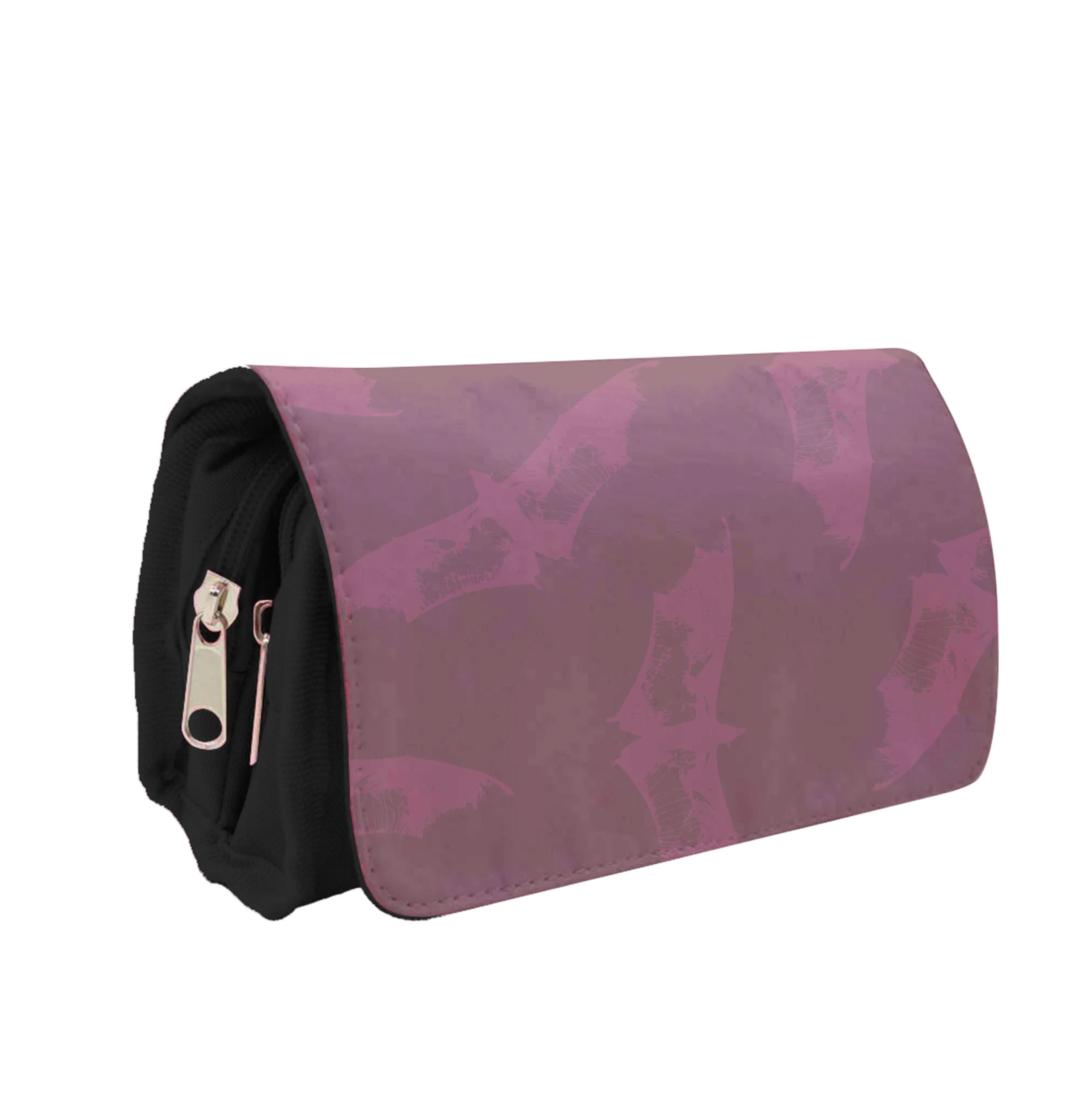 Dark Pink Bats Pattern Pencil Case