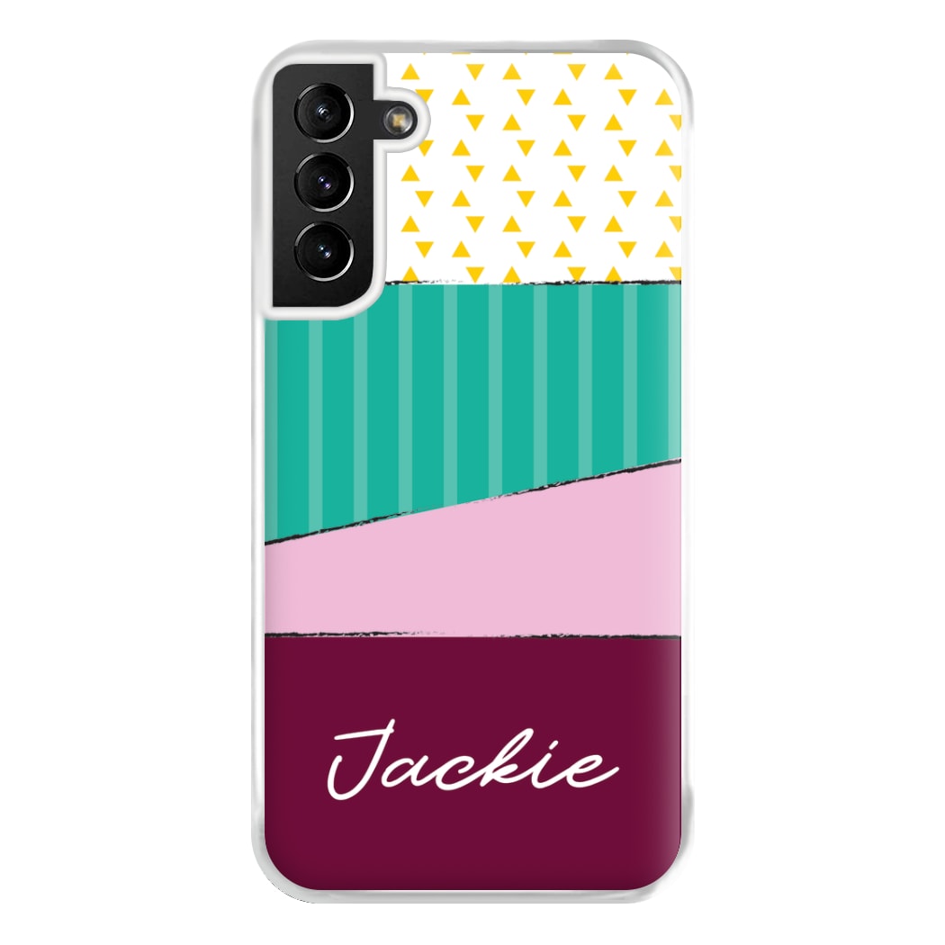 Geometric Patterns Personalised Name Galaxy S21 Plus Case