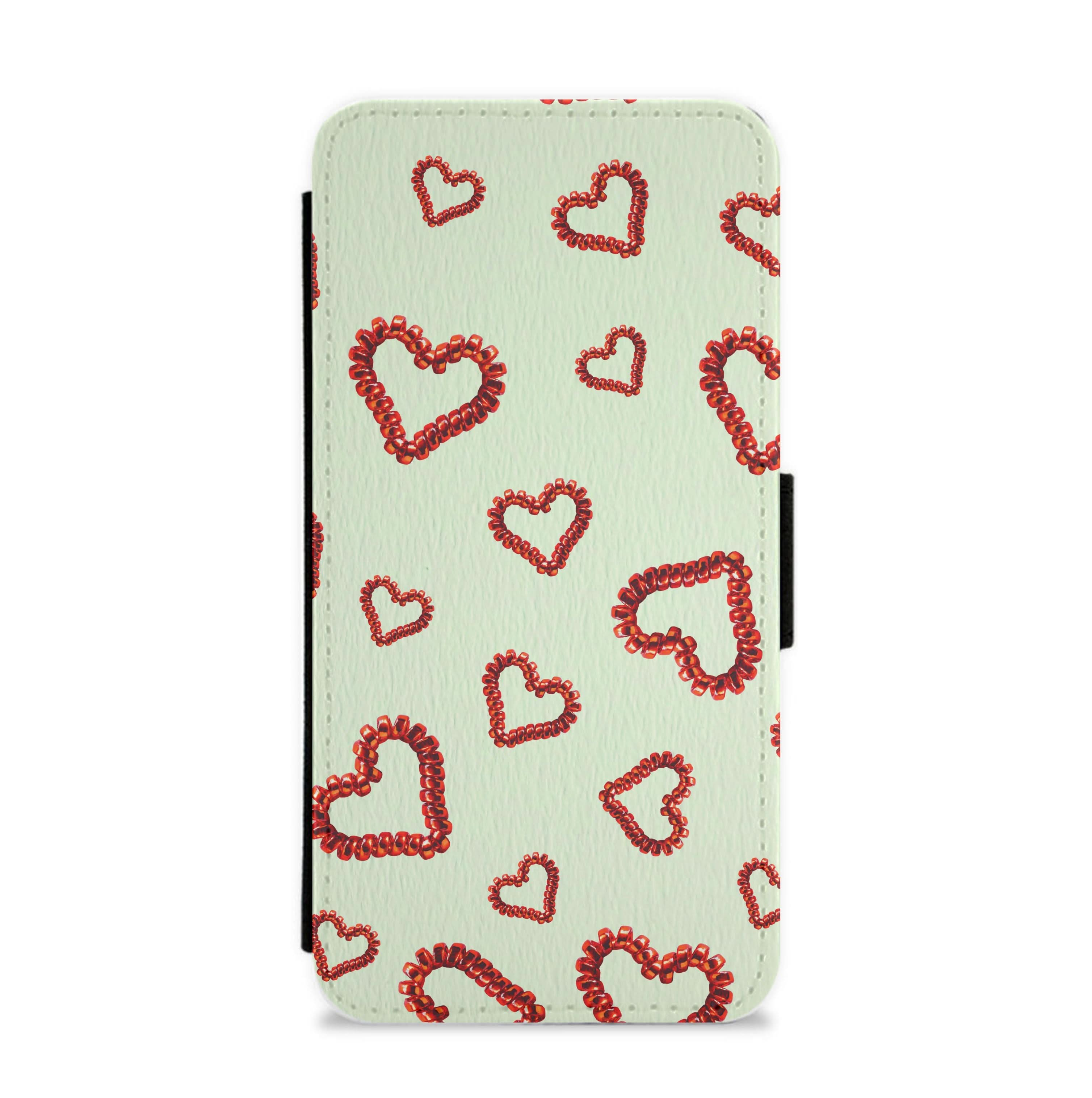 Elastic Hearts Pattern Flip / Wallet Phone Case