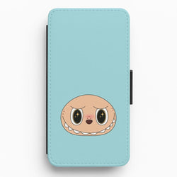 Cute Blue Monster Face Flip / Wallet Phone Case