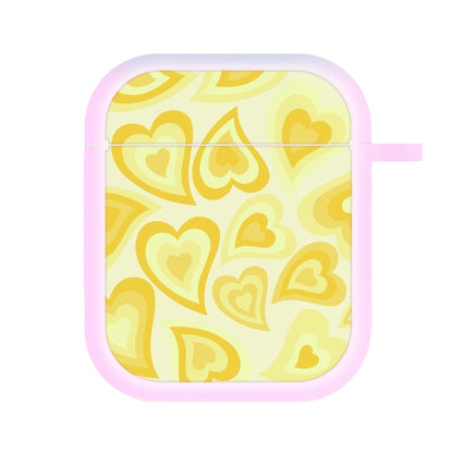 Yellow Hearts - Trippy Patterns AirPods Case