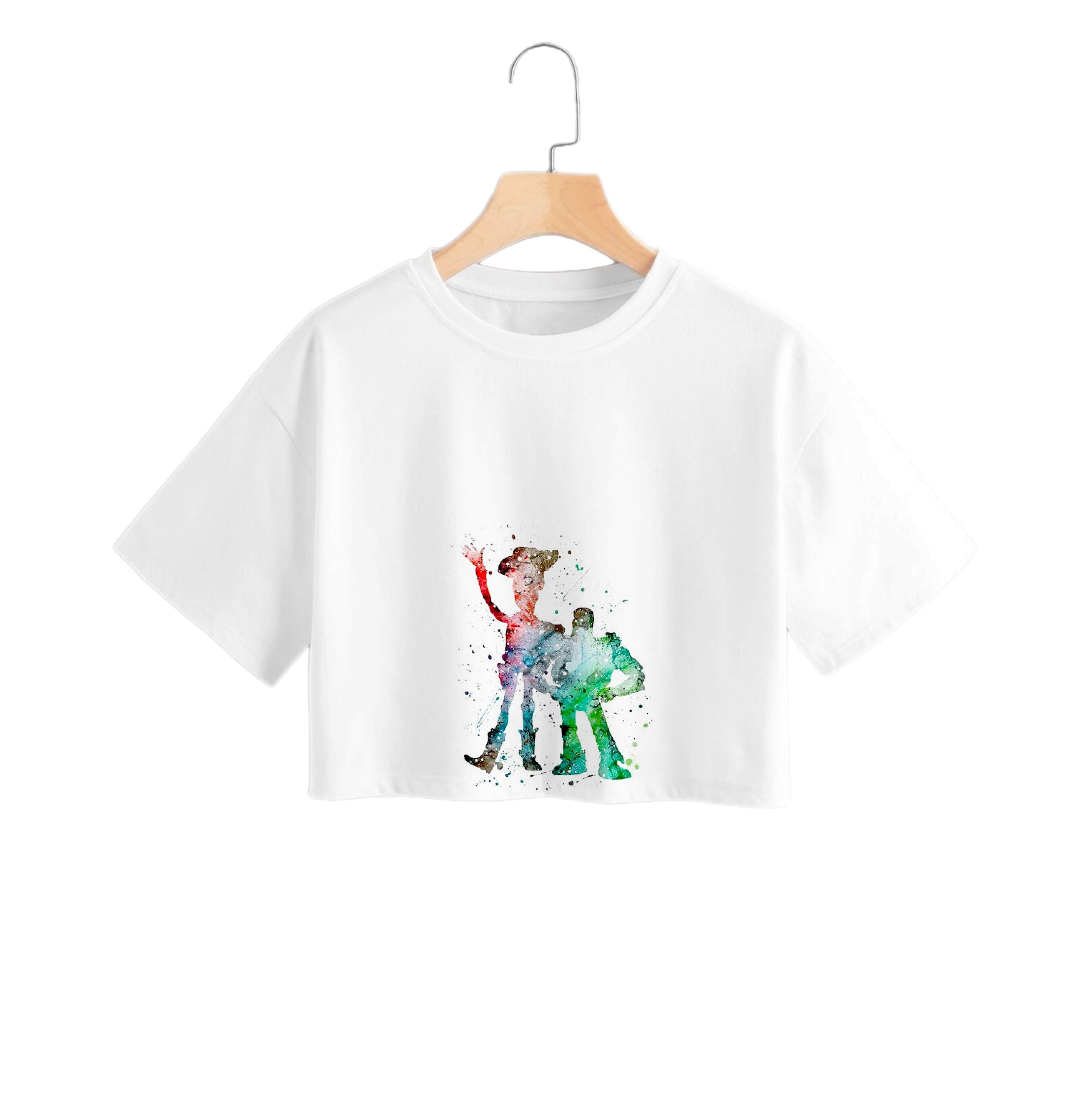 Watercolour Woody & Buzz A Story of Toys Fairytale Crop Top