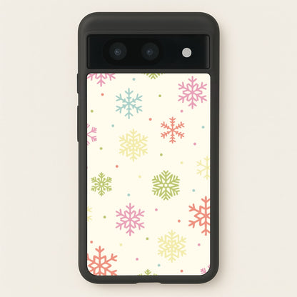 Pastel Snowflakes Pattern Google Pixel 8a Case