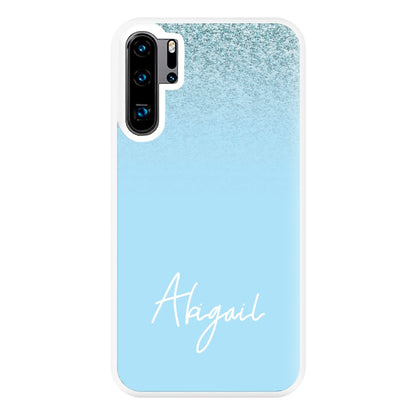 Blue Glitter Personalised Name Huawei P30 Pro Case