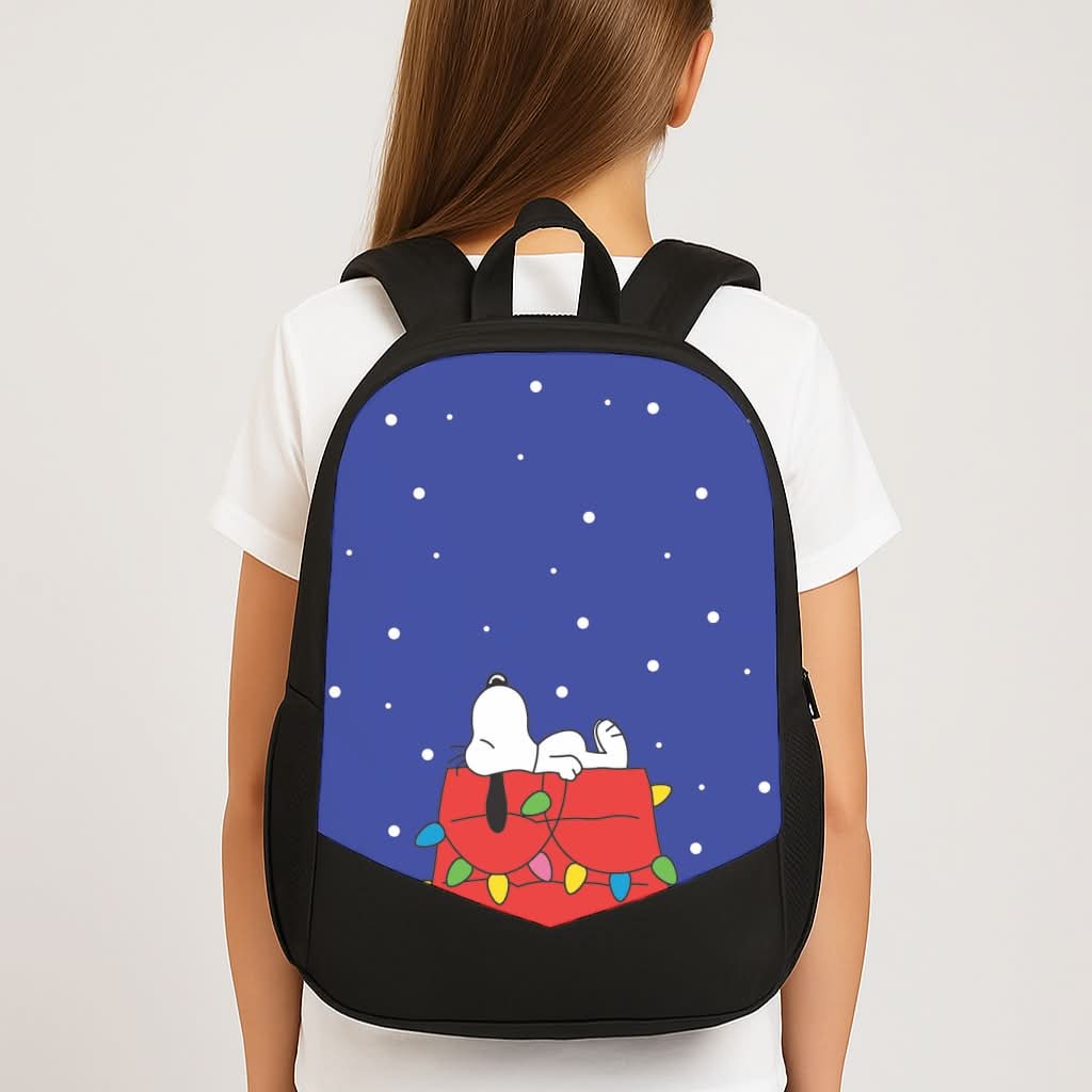 Cartoon Beagle Fairylights School Bag