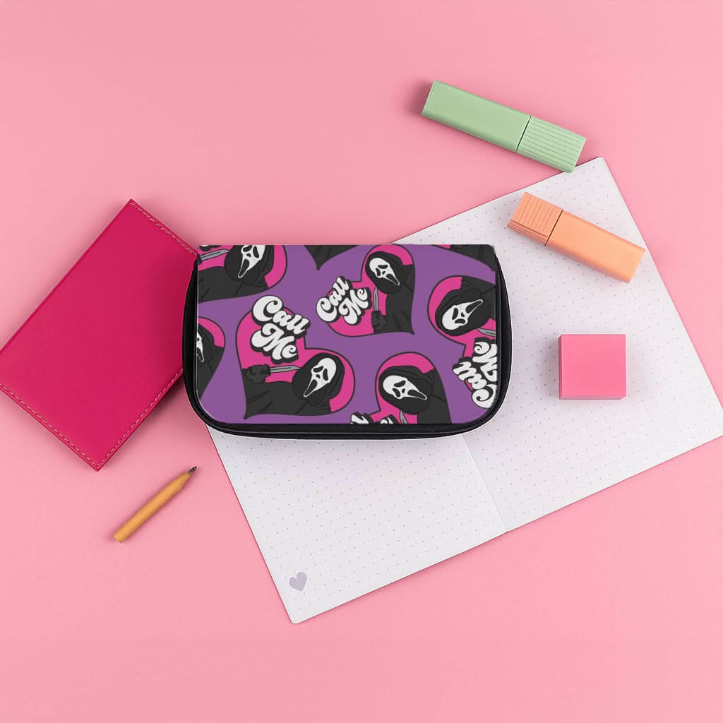 Call Me Heart Pattern Pencil Case